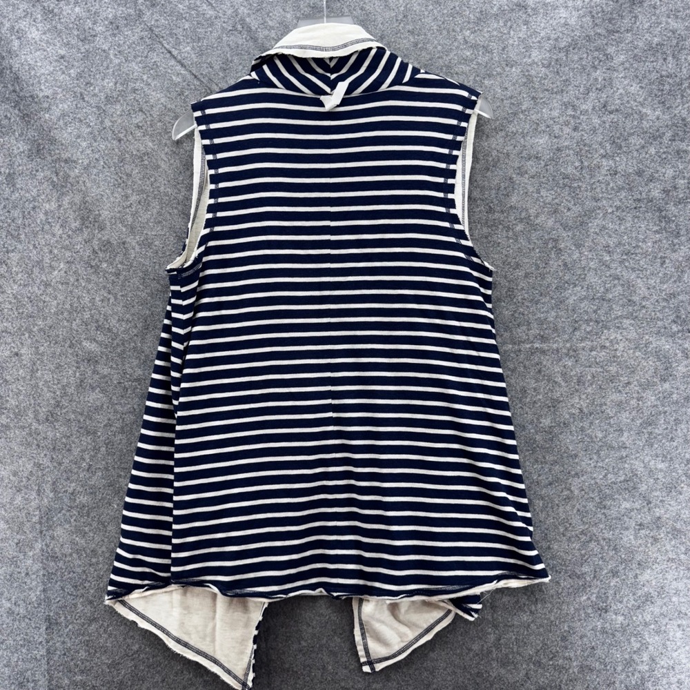 Matilda Jane Womens Full Moon Reversible Vest Size L Cream Navy Stripe Nautical - Picture 8 of 10